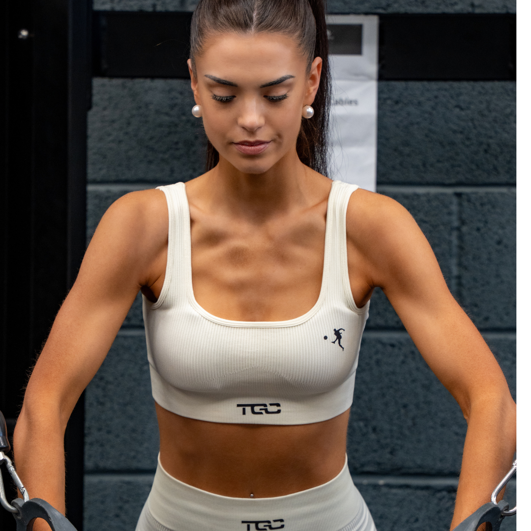 White Sports Bra with Gaelic Football Logo