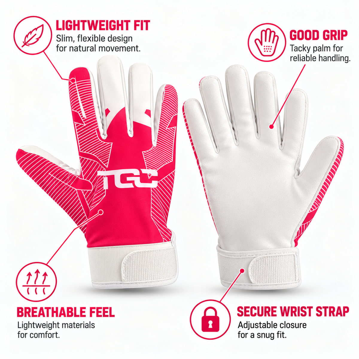 Pink/White Unisex Gloves